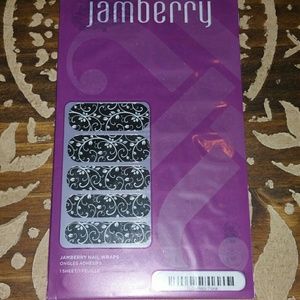 NEW Jamberry Nail Wraps Black Floral